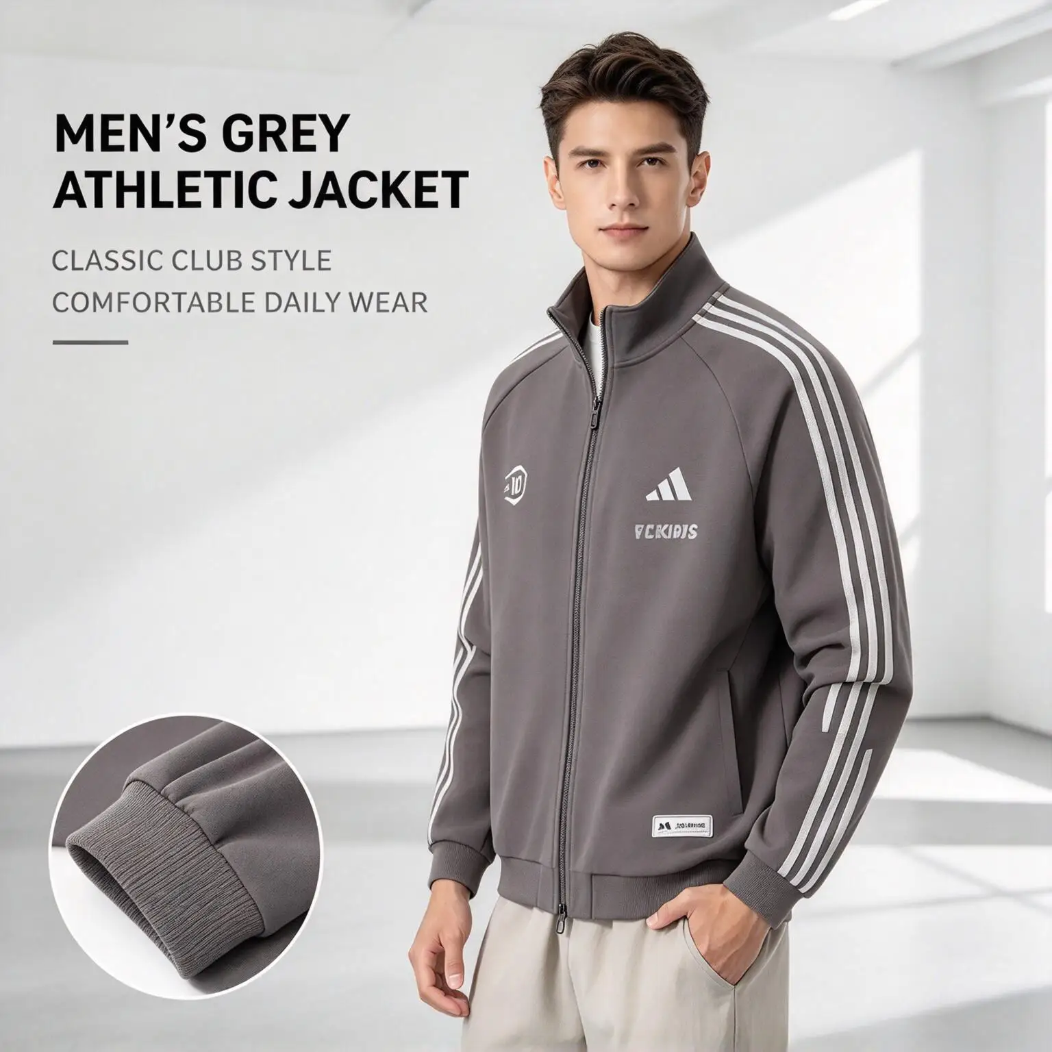 Adidas ST TIRO WAF TT KX2855/KX2854/KX2853 Genuine Men's Waffle High Neck Striped Zipper Jacket