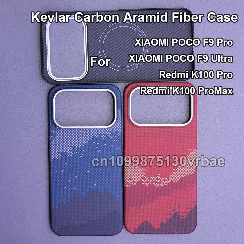 600D Real-thin Carbon Fiber Phone Case for xiaomi poco f9 ultra/poco f9 Pro case Aramid Fiber fabric thinhard Magnetic Slim