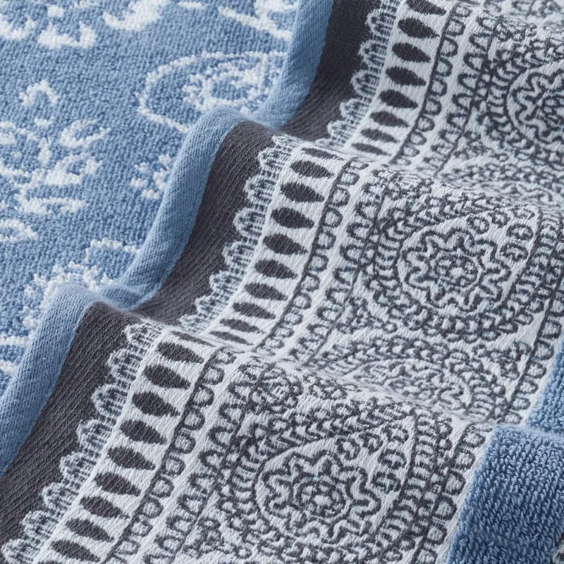 Threads Ophelia Ensemble de serviettes de bain 6 pièces en coton pour adulte Bleu