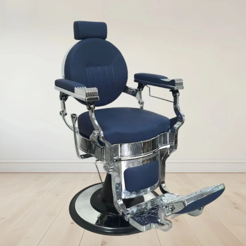 Retro oil head chair Men's museum hair cutting chair Hair salon special reclining shaving trim perm and dyeing salon chair
