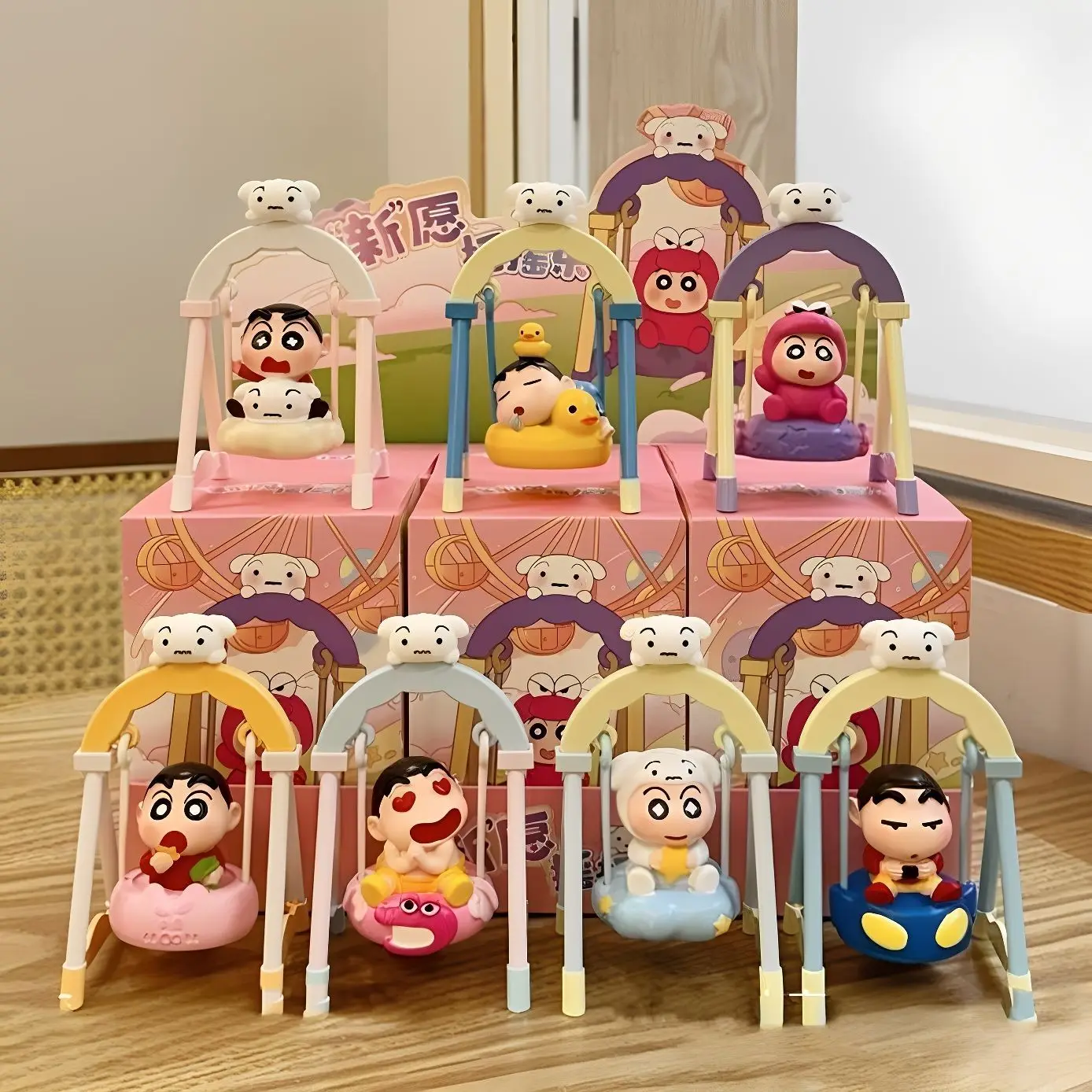 لعبة مجموعة زينة سطح المكتب Miniso Shin Chan Kawaii Blindbox