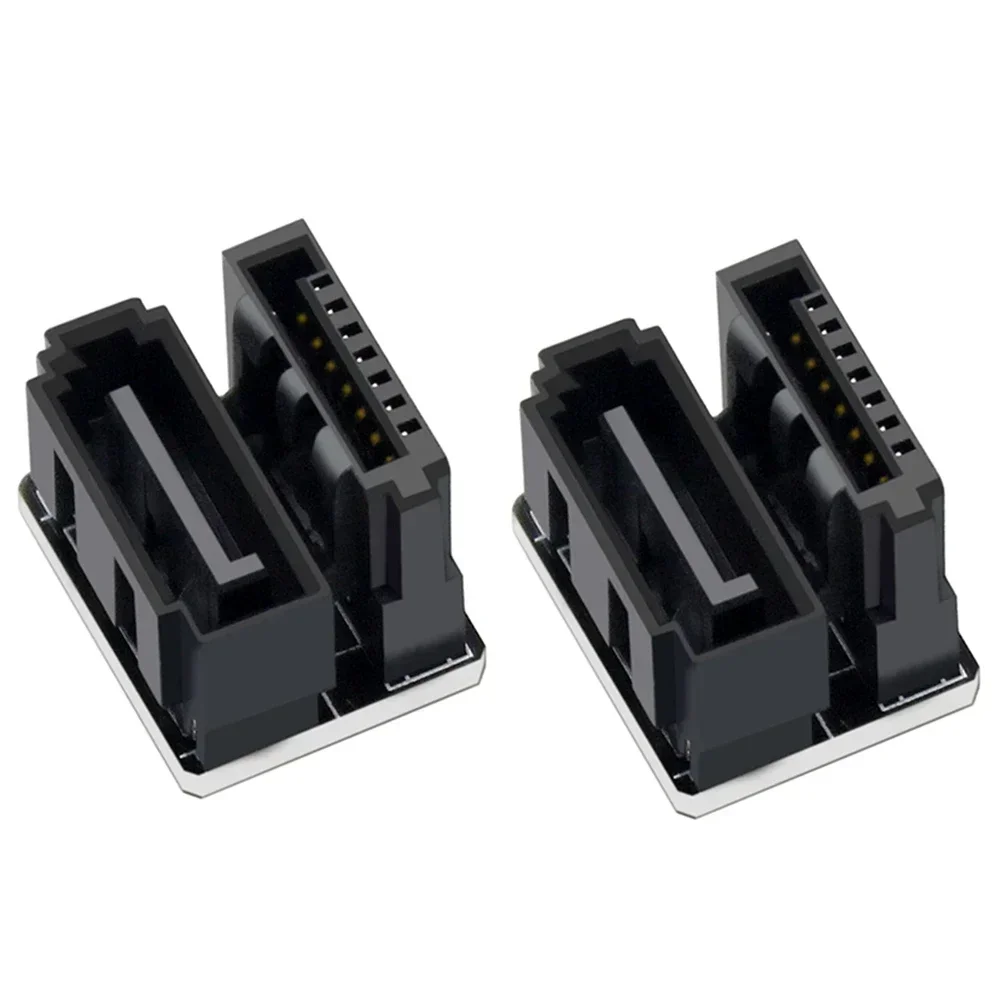 2Pcs/lot High Speed 180 Degree Adapter SATA 7PIN Interface Adapters Connector for Computer Motherboard