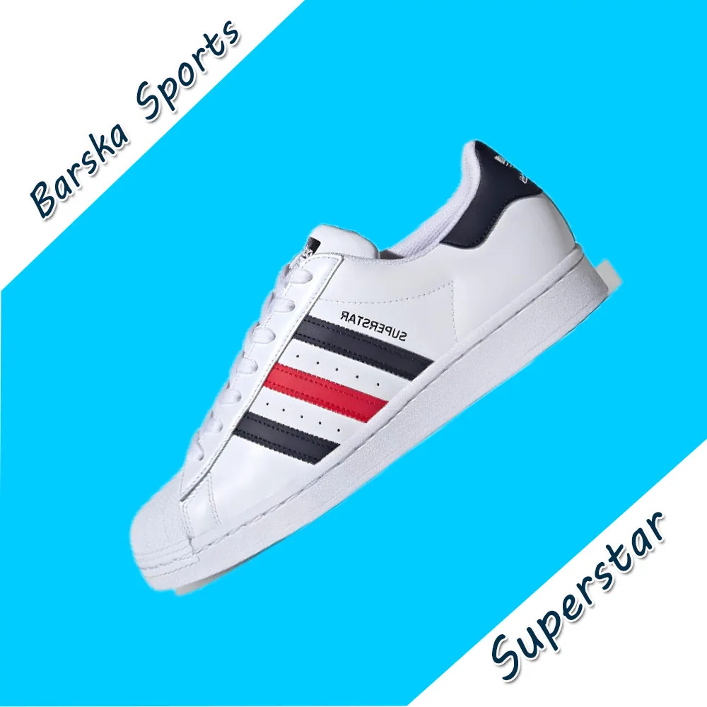 Adidas New SUPERSTAR Low Men and Women Sneaker Classic Casual Board Shoes Lightweight and breathable Sneakers White&Black&Red