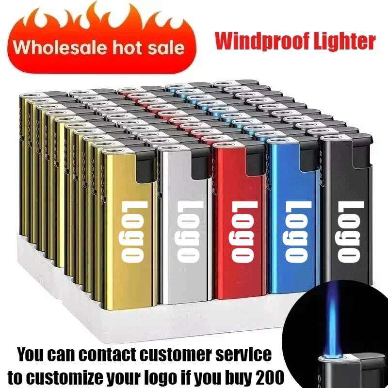 

New Cigar Igniter 200PCS Support Custom Windproof Blue Flame Lighter Open Flame Cigarette Lighters & Smoking Accessories Factory