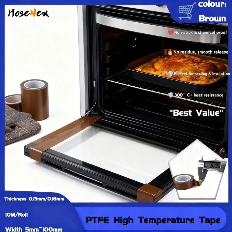 

Ultra-Thin & High Temp PTFE Coated Fabric Tape 0.13mm/0.18mm for Electrical Insulation 5-100mm Width 1/2/3/5/8/10 Roll Adhesives