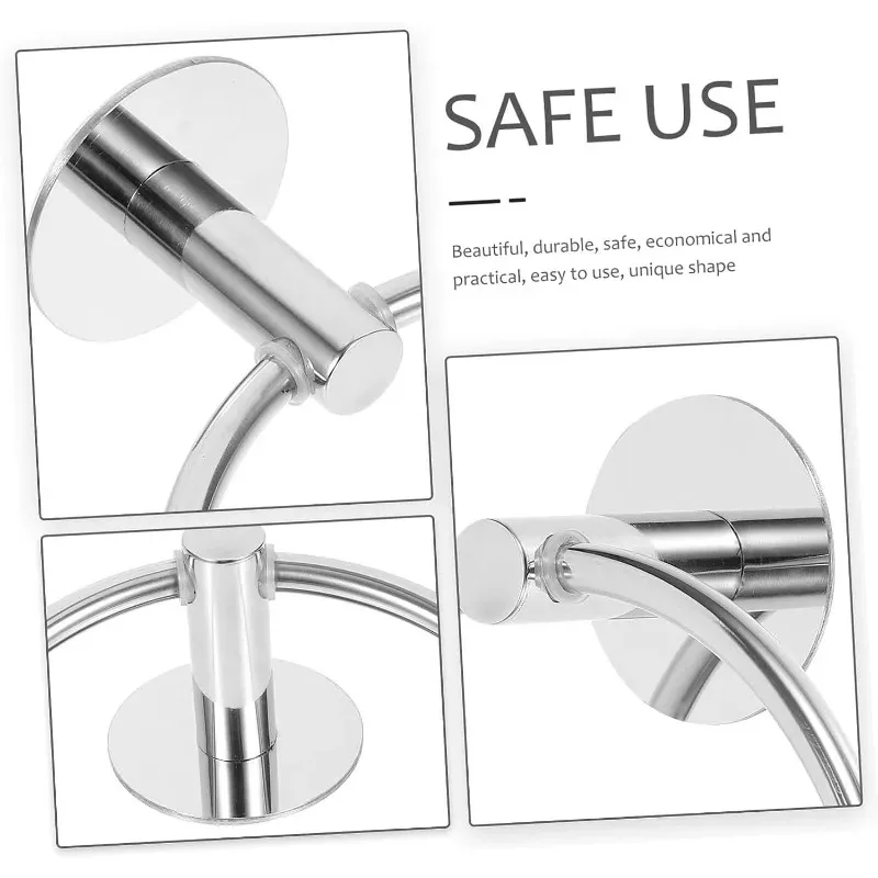 1 قطعة حامل منشفة الحمام ذاتية اللصق حلقات المناشف الكروم للحمامات ورق التواليت منشفة اليد لاصق جدار جبل حامل