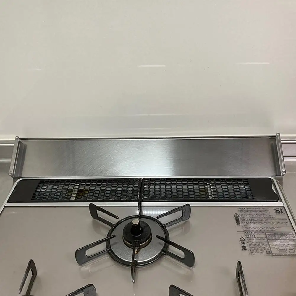 Oil-proof Stove Gap Cover Kitchen Countertop Gap Filler Adjustable Stainless Steel Stove Gap Cover Oil-proof Baffle for Gas