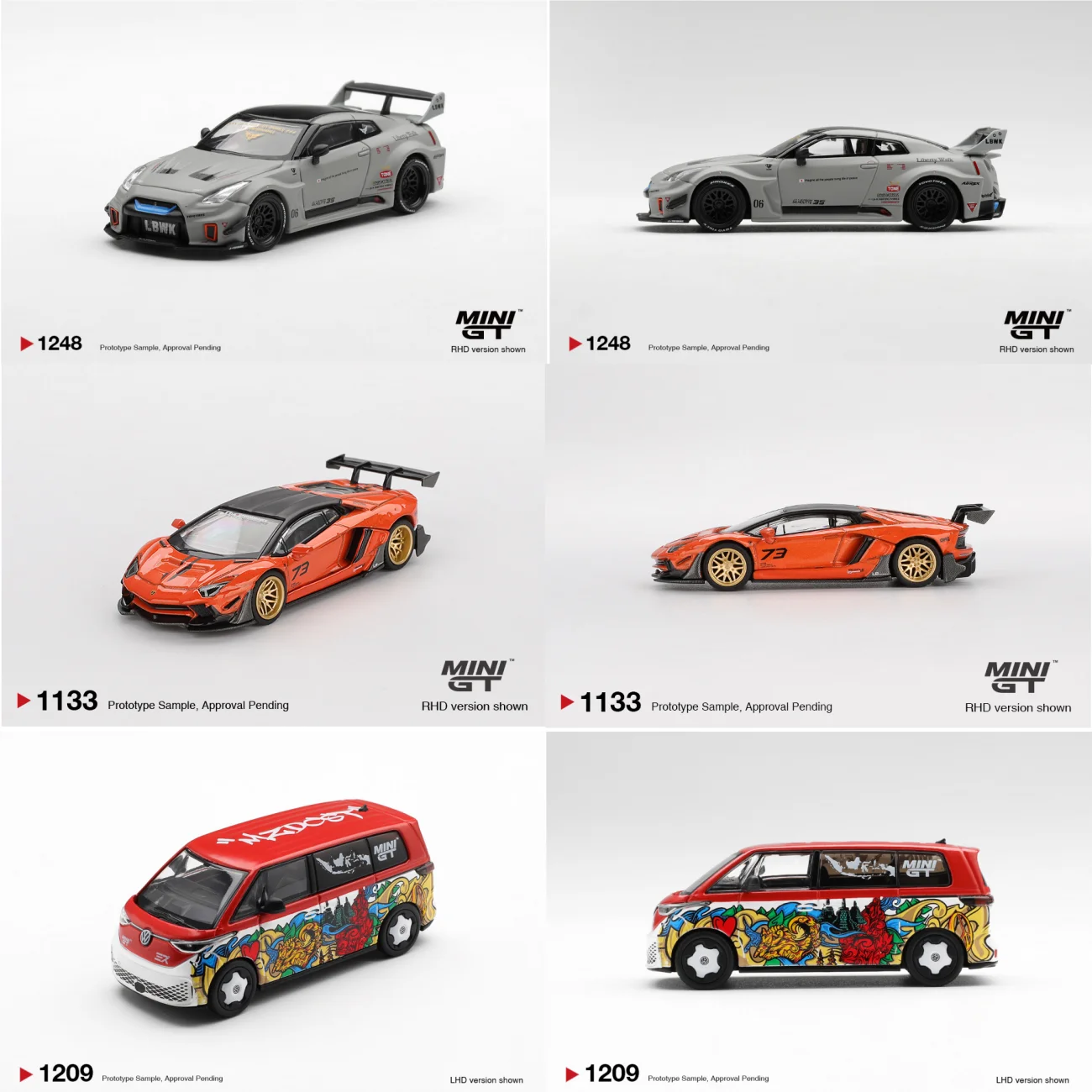 MINIGT 1:64 Nissan LB-Silhouette WORKS GT 35GT-RR Ver.1 Matte Gray Alloy Car Model