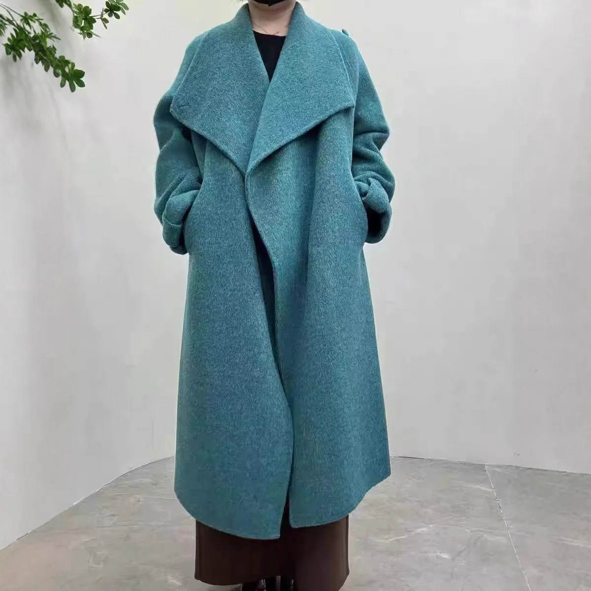 Allingentle Luxury Women's Long Blazer Woolen Fashion Jacket for Cocktail Party Daily Casual Outfits Customize