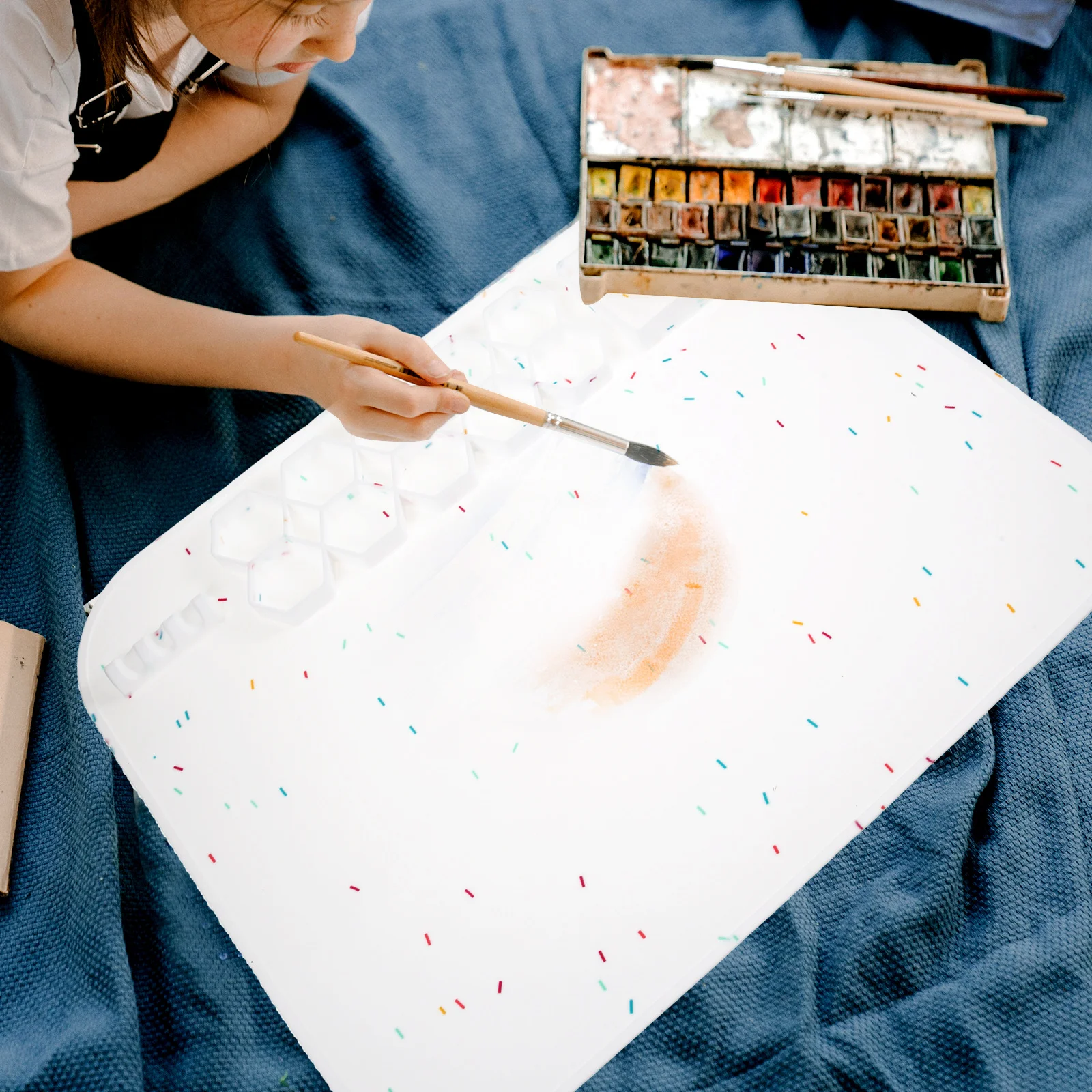 

Silicone Craft Mat Nonstick Flexible Kids Painting Supplies Tray Epoxy Resin Casting Tools Diy Jewelry Accessories Pigment Cups