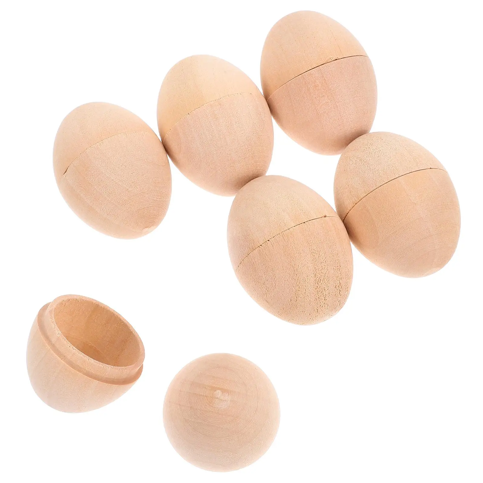 

6 Pcs Painted Fake Wood Craft Unfinished Easter Unpainted Artificial for Wooden Shape Cutouts DIY Painting