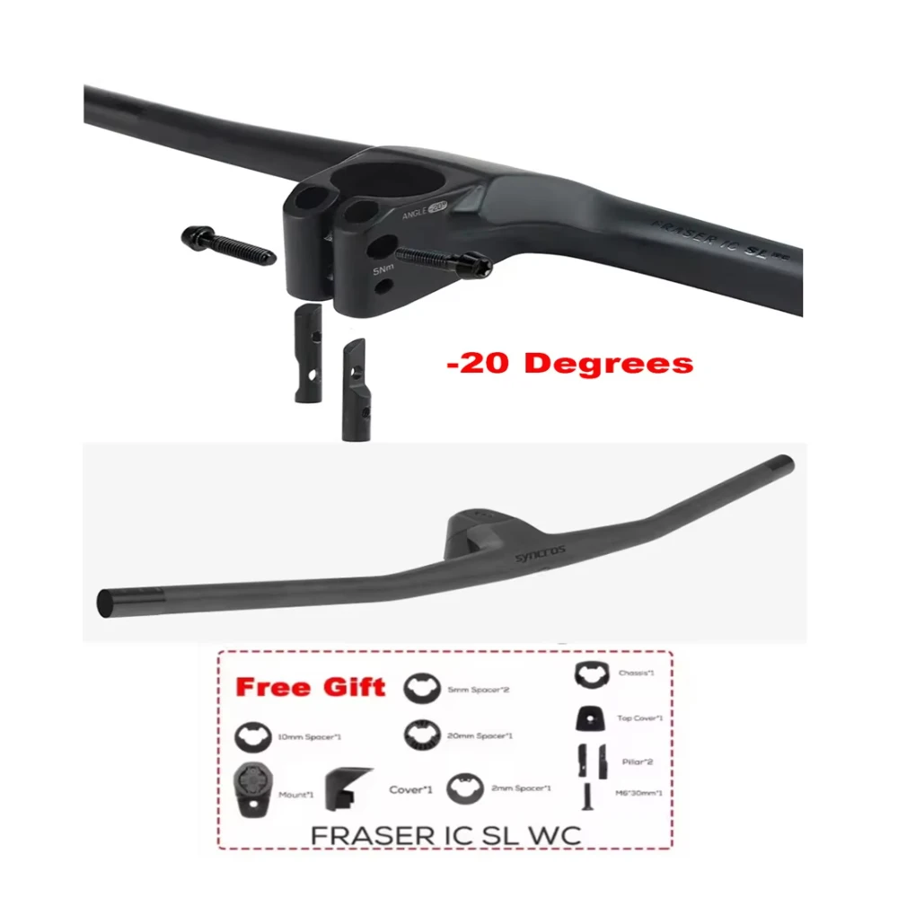 

Руль для горного велосипеда FRASER IC SL WC (740 мм) из цельного карбона с интегрированным кокпитом, титановые винты, для рамы Sparks, до -20 градусов, с титановыми винтами