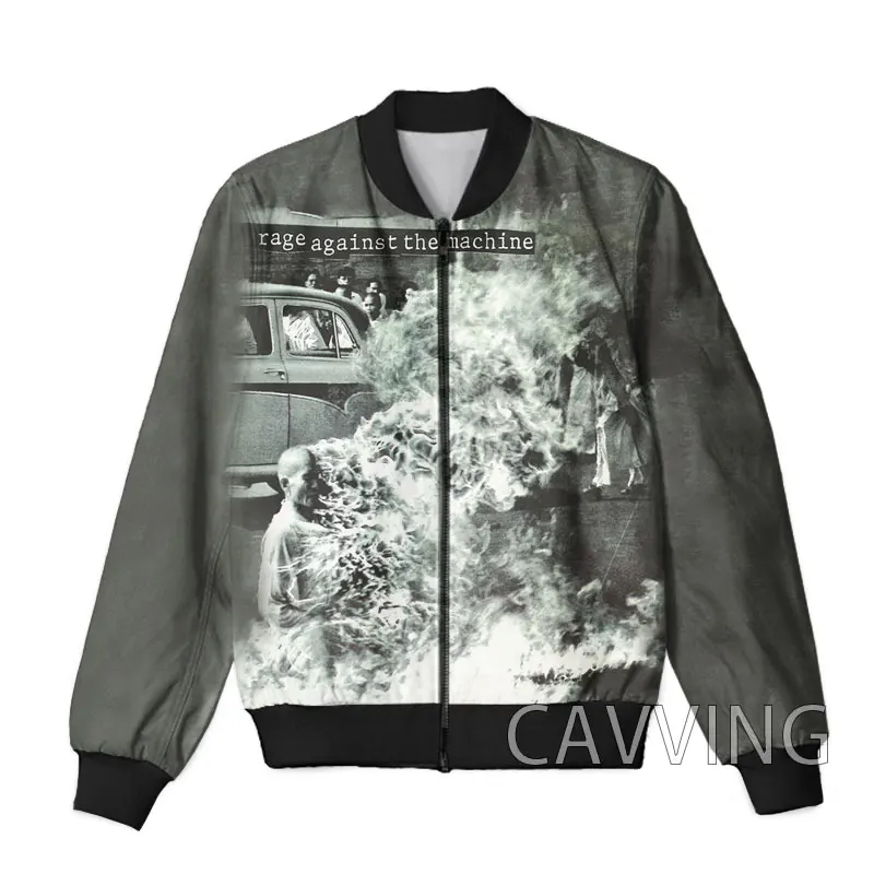 

CAVVING 3D Printed Rage Against The Machine Zipper Bomber Jackets Men Overcoat Mens Coat Zip Up Jackets for Women/Men