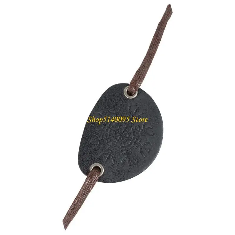 DXAE średniowieczne skórzane przepaski na oczy Vintage tłoczone osłony oczu Halloween średniowieczne akcesoria do okularów dla