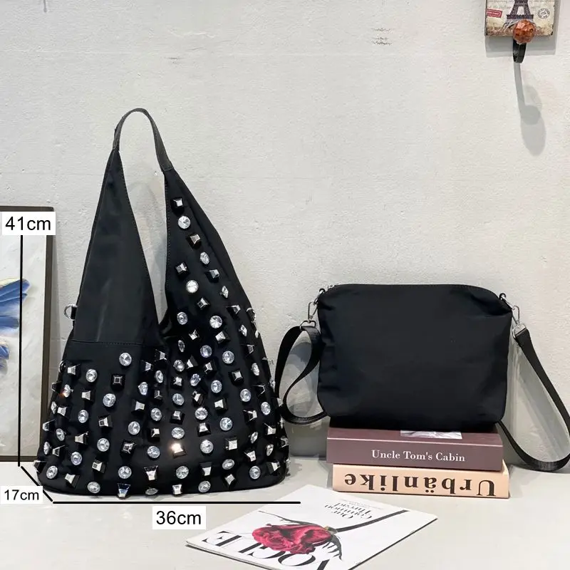 Imagem -06 - Bolsas Femininas de Lantejoulas com Strass Bolsas Femininas Brilhantes de Ombro Que Combina com Tudo Moda Casual Festa Noturna Grande Capacidade Tendência