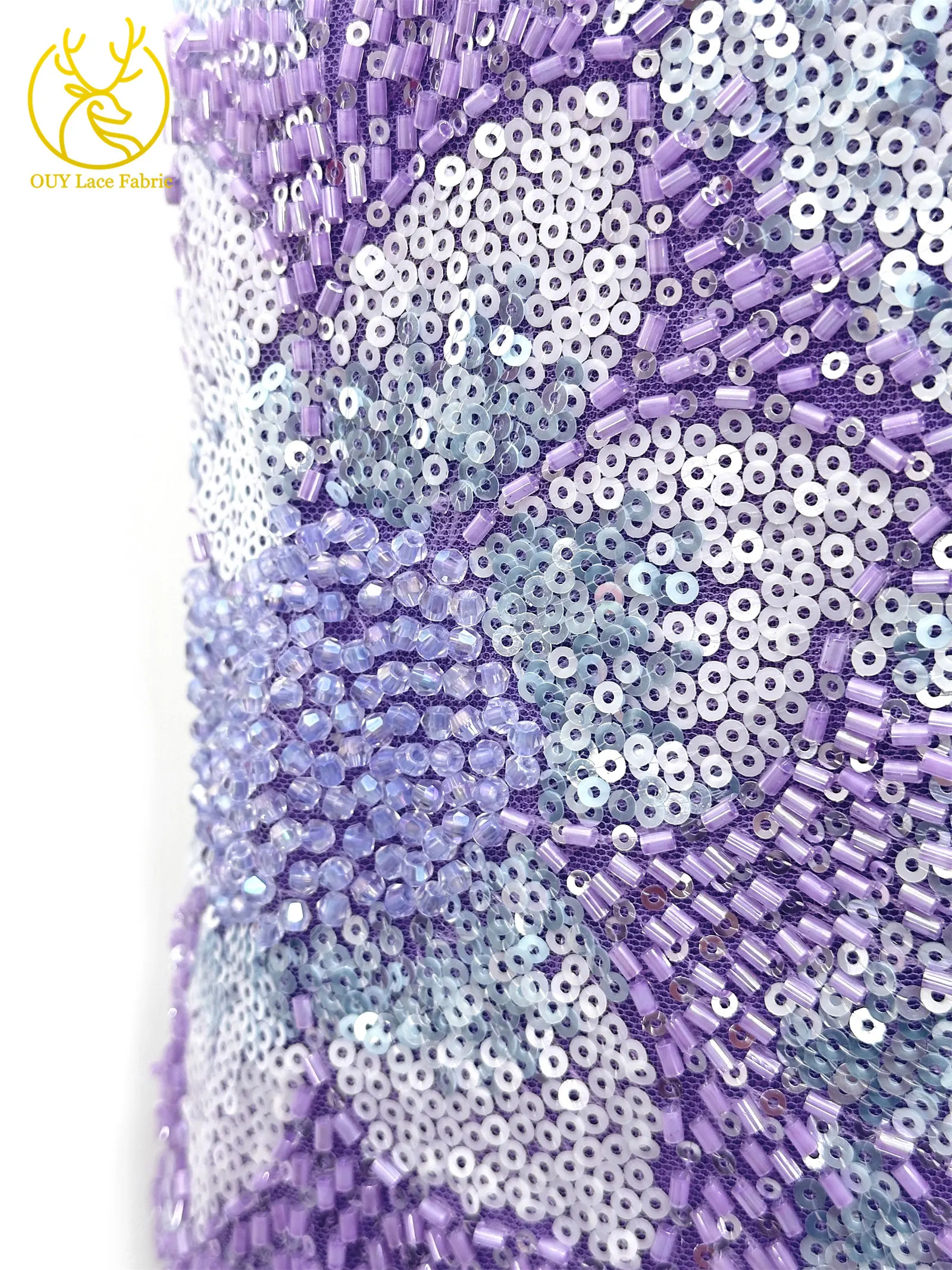 2026 Afrikanischer Bräutigam Bestickter Perlen-Spitzenstoff Modisches Design Französische Pailletten-Spitze Brautkleid Nähmaterial 5 Yards – Detail 9