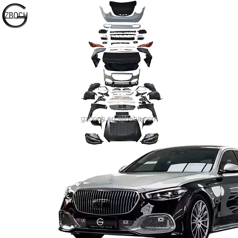 W221 upgrade to W223 bodykit For Benz  s-class   car bumpers engine hood Fender lights  mirror trunk lid