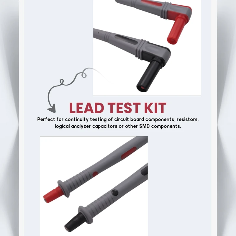 Multimeter Test Leads Kit Digital Electrical Test Probes Set With Alligator Clips Mini Grabber Test Hook Clips Tweezer