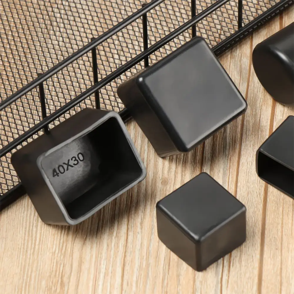 4Pcs/Set Black PVC Chair Leg Caps New Round Bottom Furniture Feet Silicone Pads Non-Slip Covers Floor Protectors Accessories