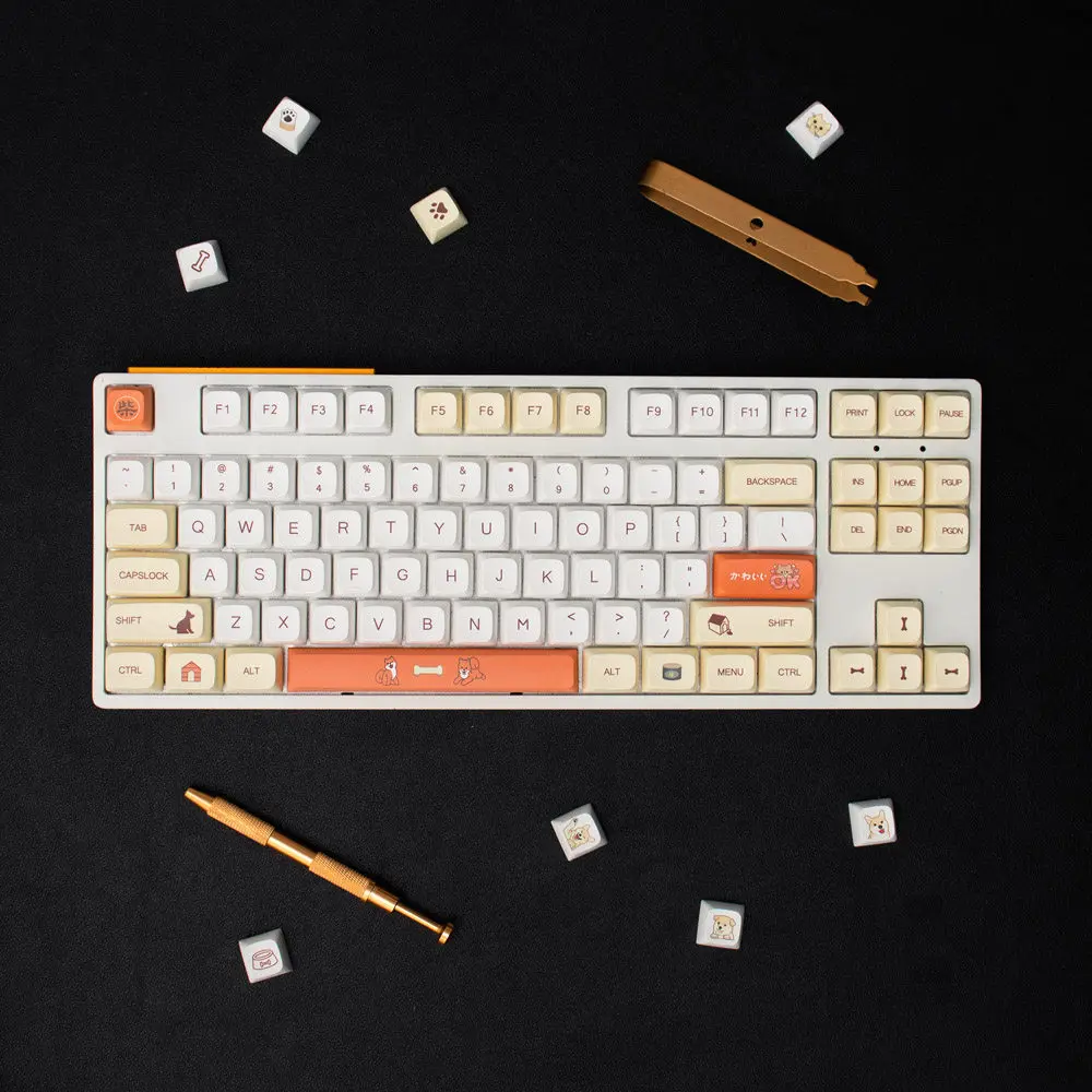 Shiba Inu Theme Keycaps Set PBT XDA Profile Custom Original Sublimation Artisan Keycaps for Mechanical Keyboard Accessories Gift