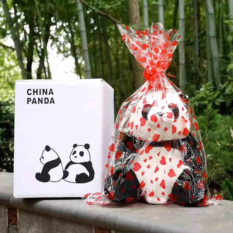 Puszysta panda HuaHua imitacja pluszowa lalka Kawaii miękkie zwierzę pluszowa poduszka do spania dla dziewczynek urodziny prezent na boże narodzenie Home Decor