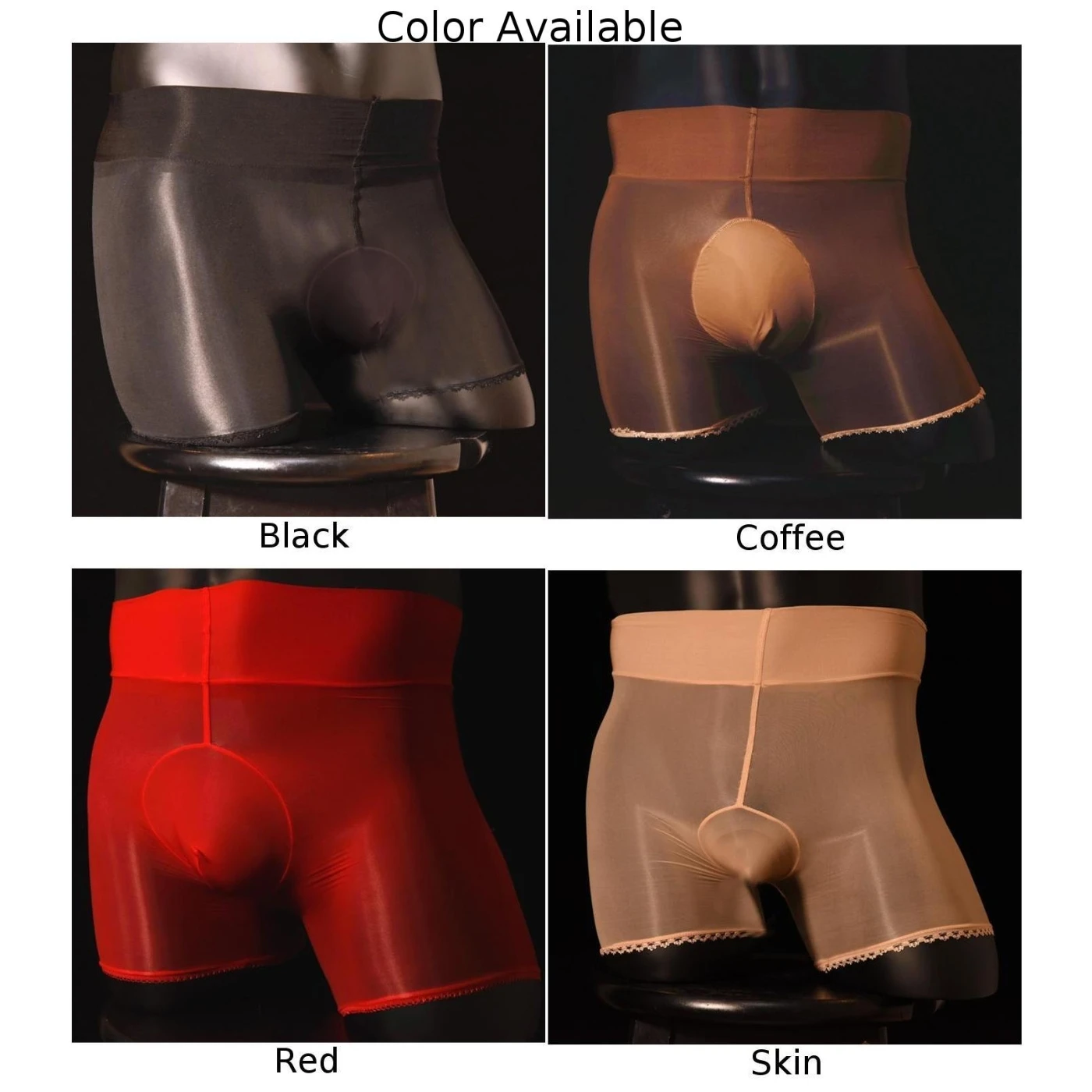 Mens Sexy Elastic Ultra-Thin Mesh Seamless Sheer Shiny Underwear Shorts Transparent Briefs Underpants Mens Panties