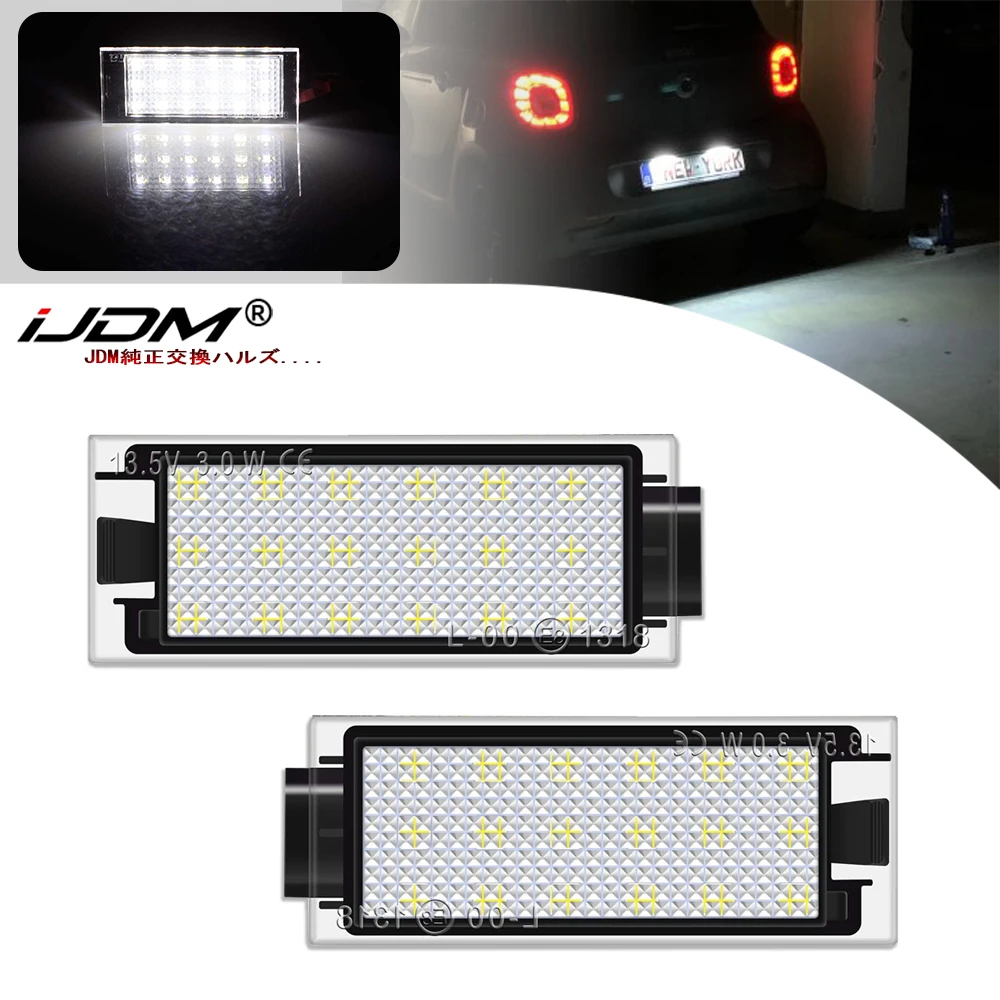 2 Peças de Luz de Placa de Licença LED para Renault Clio Laguna 2 Megane 3 Twingo Master Vel Satis Wind Trafic Twizy