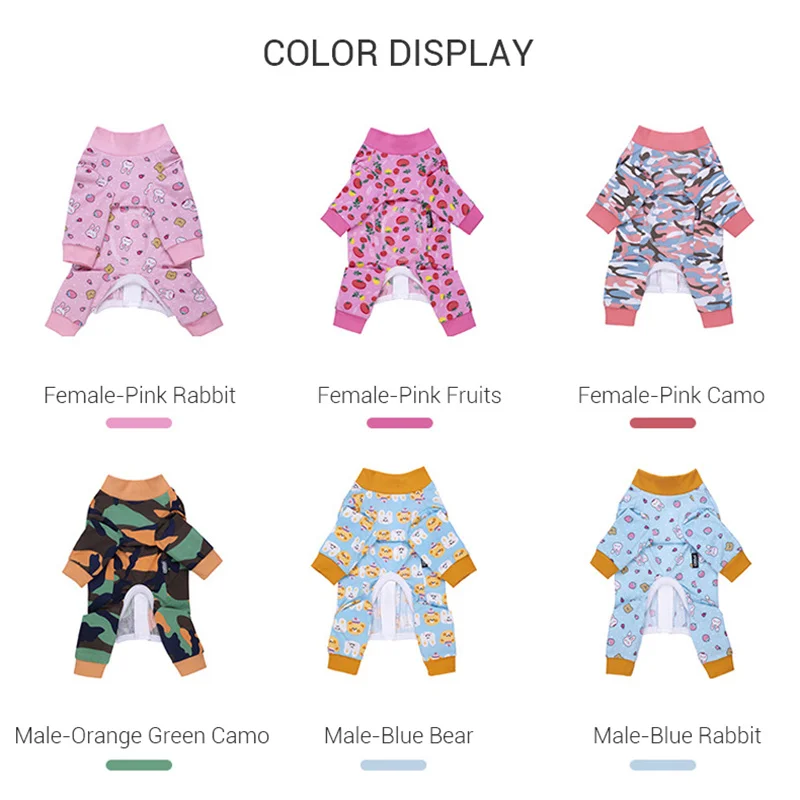 Dog Pajamas for Small Medium Dogs Soft Cozy Dog Clothes Jumpsuit Full Covered Belly Pet Recovery Suit for Girl Boy Dogs Cuttable