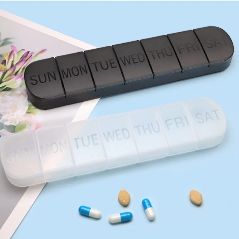1 Stück 7-Tage Mini PP Pillenorganizer Tragbare Taschen-Medikamentenbox Haushalts-Gesundheitspflegeprodukte Haushaltswaren