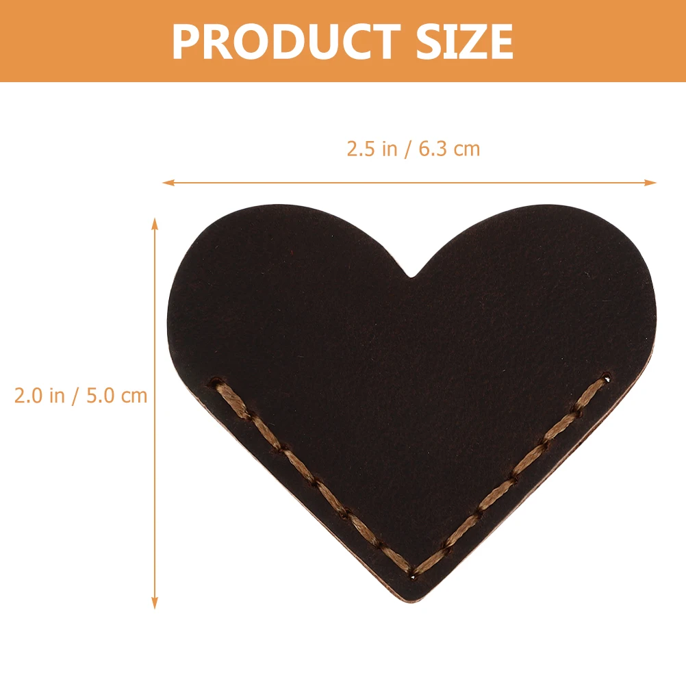 

2 Pcs Bookmarks Heart Shaped Vintage Page Corner Accessories Cowhide Protector Cover