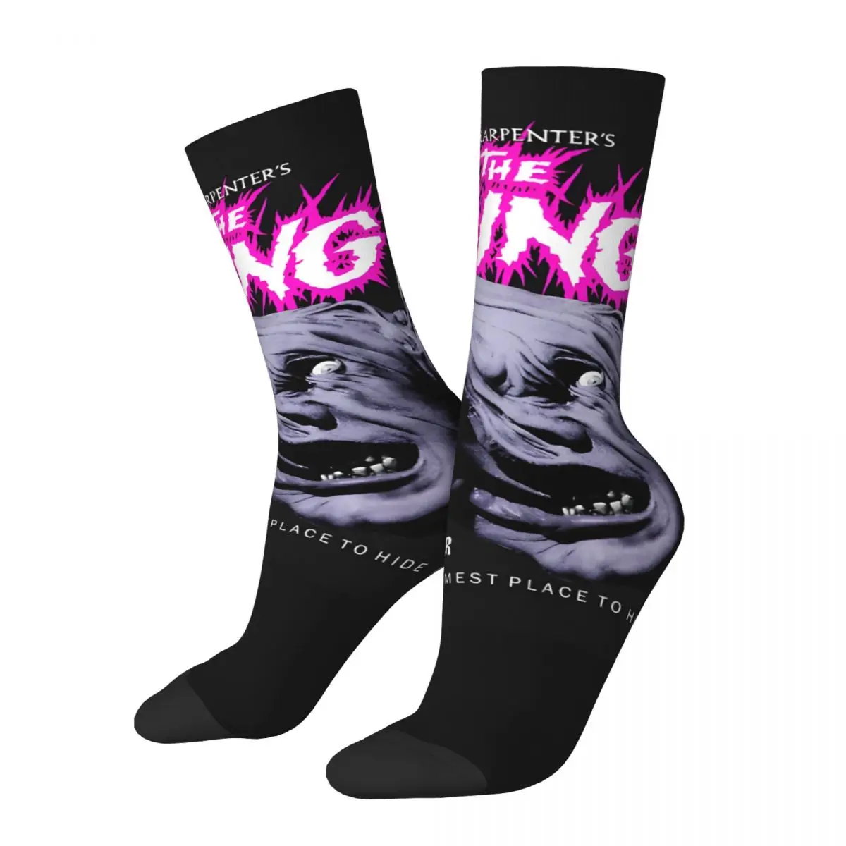 Funny Crazy compression The Thing John Carpenter Horror Sci Fi Sock for Men Hip Hop Harajuku The Thing 1982 Happy Boys Crew Sock