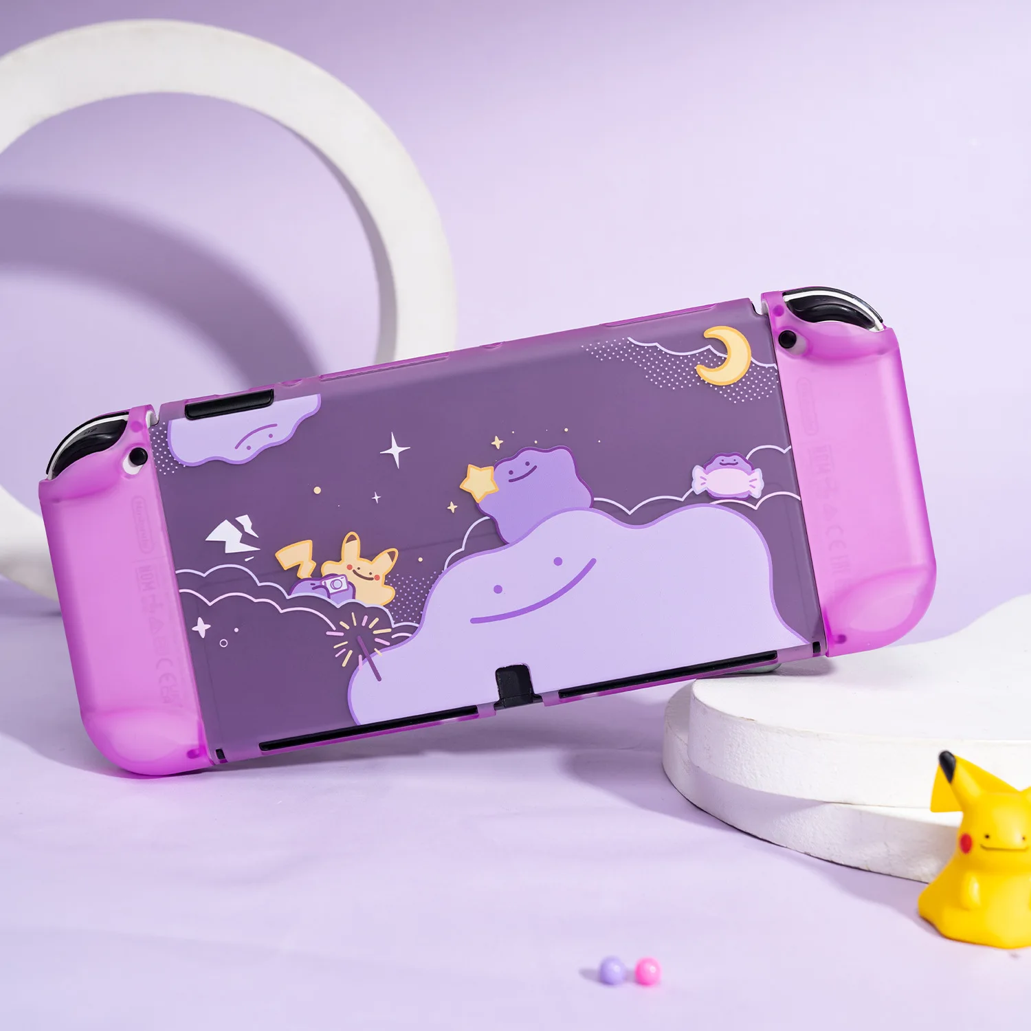 Nintendo anahtarı/anahtarı OLED koruyucu kılıf Ditto serisi tozluk/baz kabuk/Joystick kapak/Mouse Pad aksesuarları Set