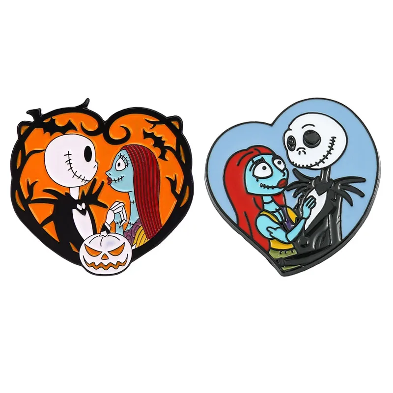 

Disney The Nightmare Before Christmas Lapel Badges on Backpack Metal Brooch Enamel Pin Costumes Badge Drip Oil Alloy Pin