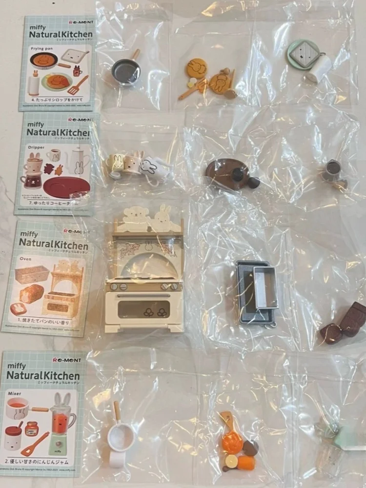 Genuíno re-ment miffy coelho natural cozinha cozinha em miniatura jogar casa caixa cega ornamento anime figura modelo brinquedos presentes