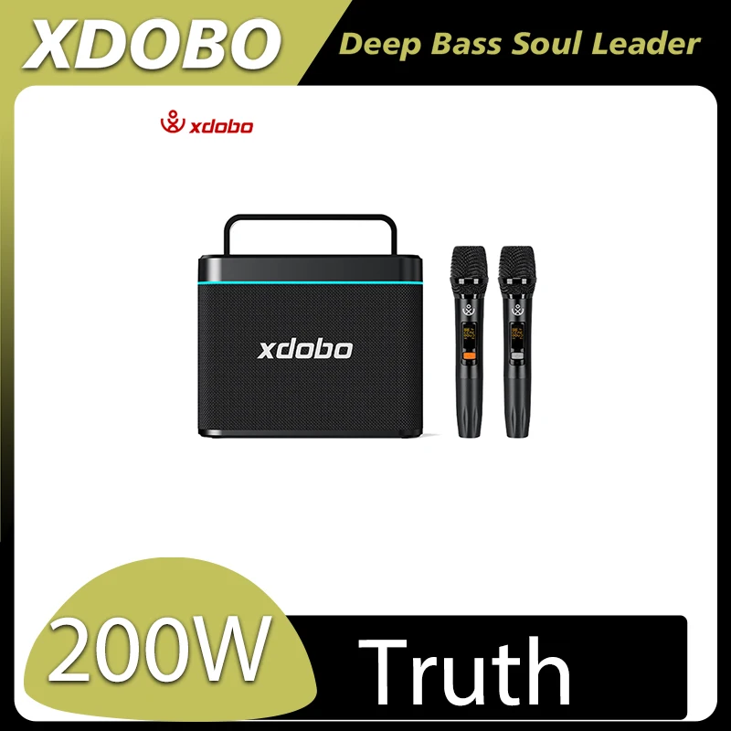 

XDOBO Truth 200W Super Power Speaker, Waterproof, with 2 Mic Subwoofer Support TWS Wireless Karaoke Stereo Outdoor Speaker