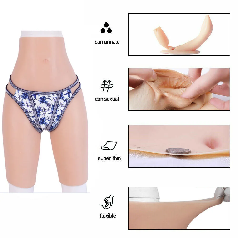 Crossdresser Transgender mtf Gay, Sexy Silicone Realistic Fake Vagina Panties Men Hiding Gaff  Silicone Pants Erotic Lingerie