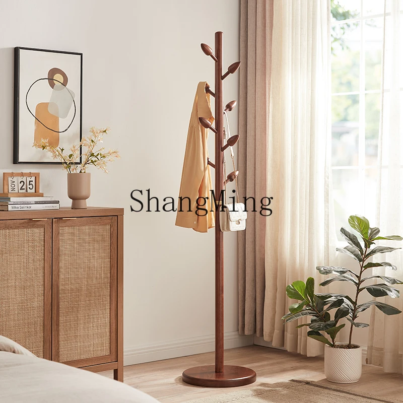 FG  solid wood coat rack floor-to-ceiling bedroom new Chinese-style indoor hanger minimalist art entrance household