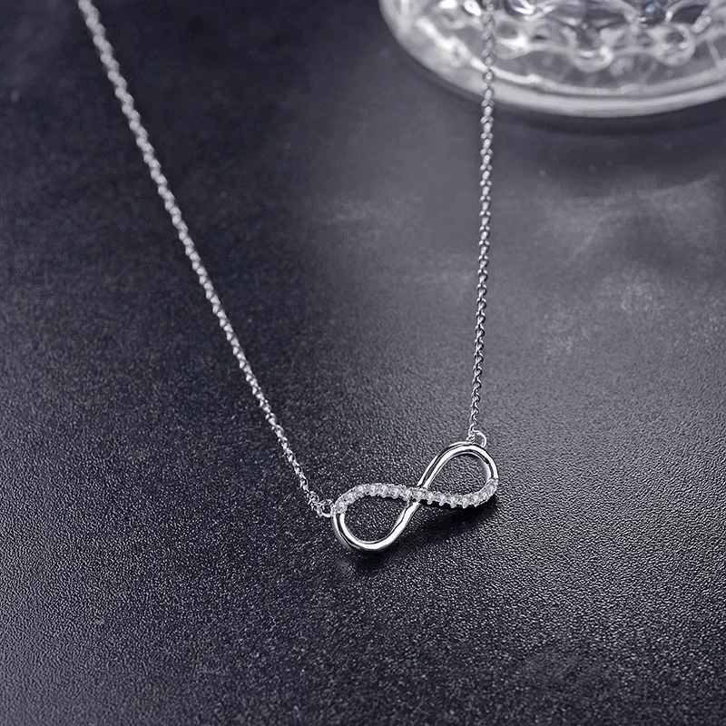 Silver Color Lucky Infinity Pendant Necklace for Women Jewelry Gift Necklace Unusual Necklace