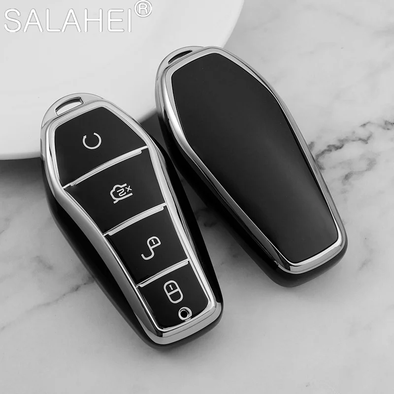 Car Key Case Cover Full Alloy Shell Keyring Pendant For BYD Atto 3 Han EV Dolphin Durable Second Song Pro Tang DmI QIn PLUS Yuan
