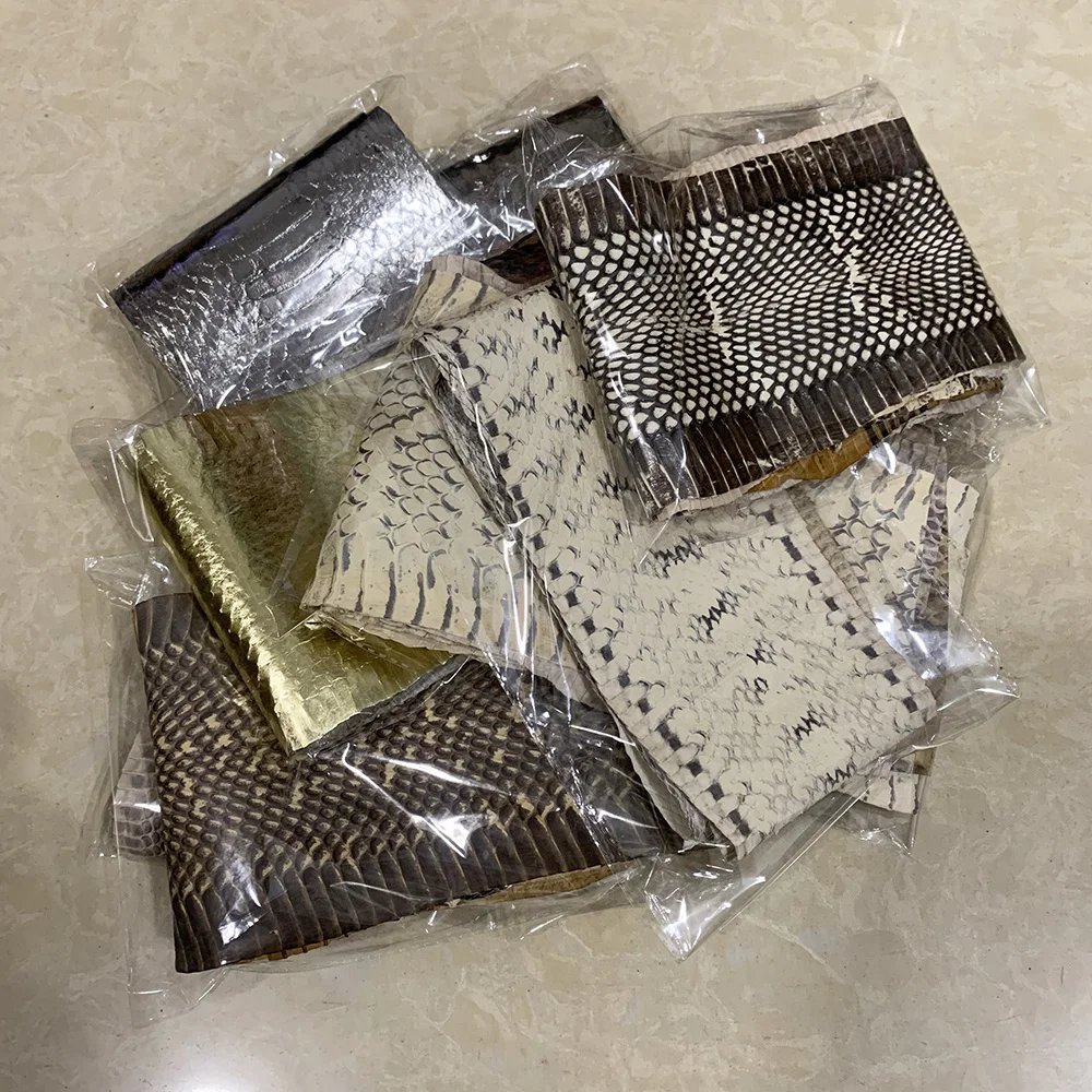 

Colorful Snake Skin Printing Leather Snake Skin for Phone Case, Belt production DIY， Handmade Leather Materia Large Size On sale