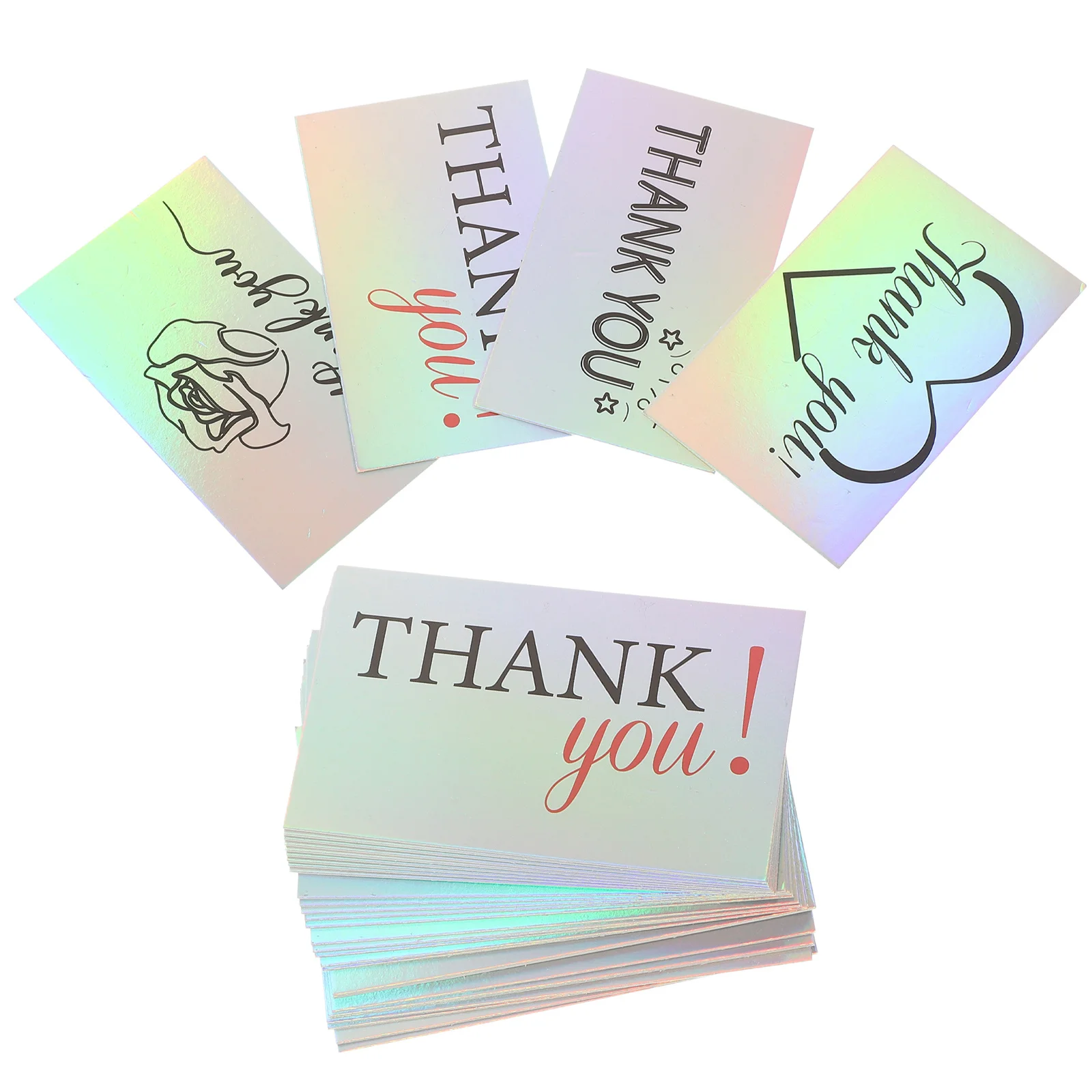 

120pcs Laser Thank You Compact Portable Gift Blank Message Cards Small Flower Thank Cards Bulk Printing Supplies