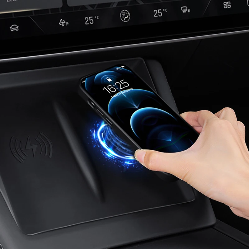 سيارة سيليكون لوحة شحن لاسلكية غطاء وقائي عدم الانزلاق الغبار واقية حصيرة ل تسلا نموذج 3 هايلاند نموذج Y العرعر 2024 2025 #2