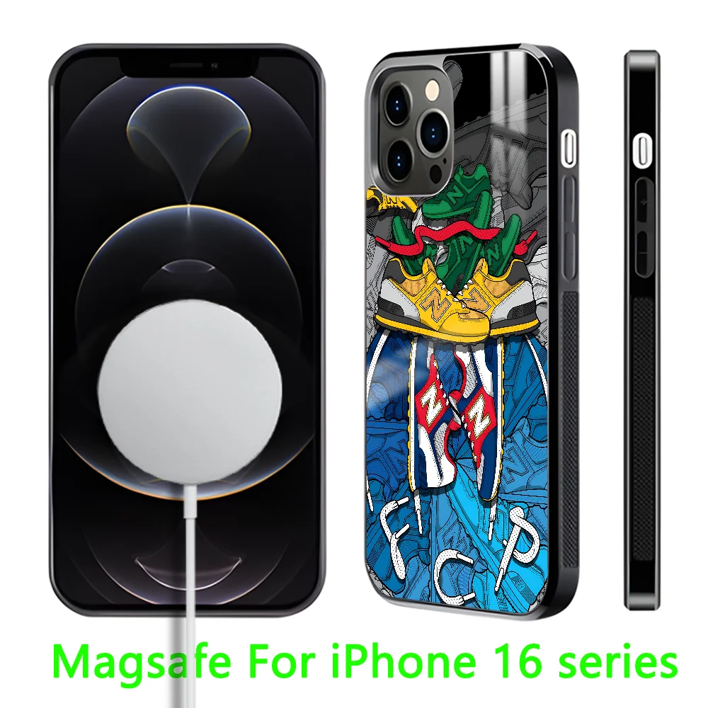 Fashion N-New B-BalancES Phone Case For iPhone 16 15 14 13 12 11 Pro Max Plus Mini Magnetic Magsafe Wireless Charging Cover