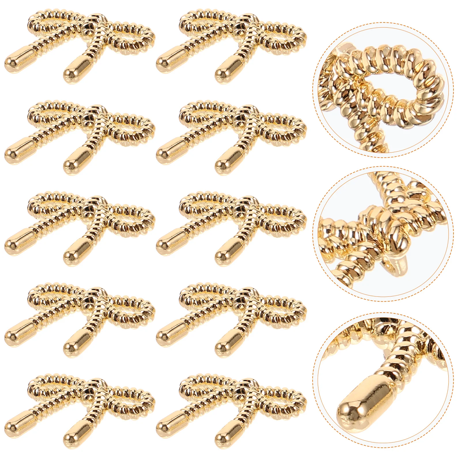

10 Pcs Cardigan Bow Button Decorative No Sew Buttons Blouse Alloy for Sewing DIY Clothes Supply