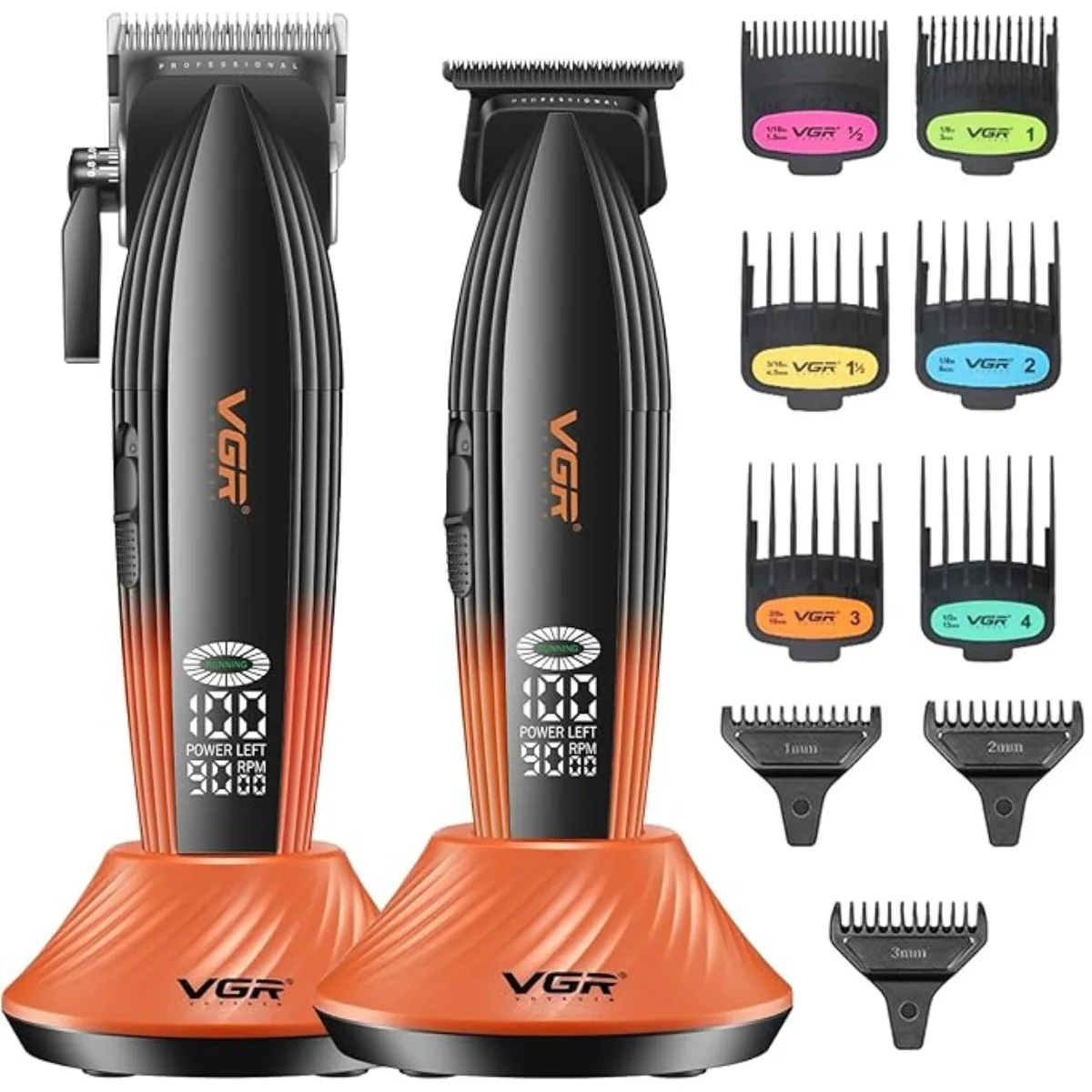 VGR Haartrimmer Elektrisch Tondeuse Draadloos Haarknipmachine 9000 tpm Haarknipmachine Barbier Metalen Trimmer voor mannen V-889