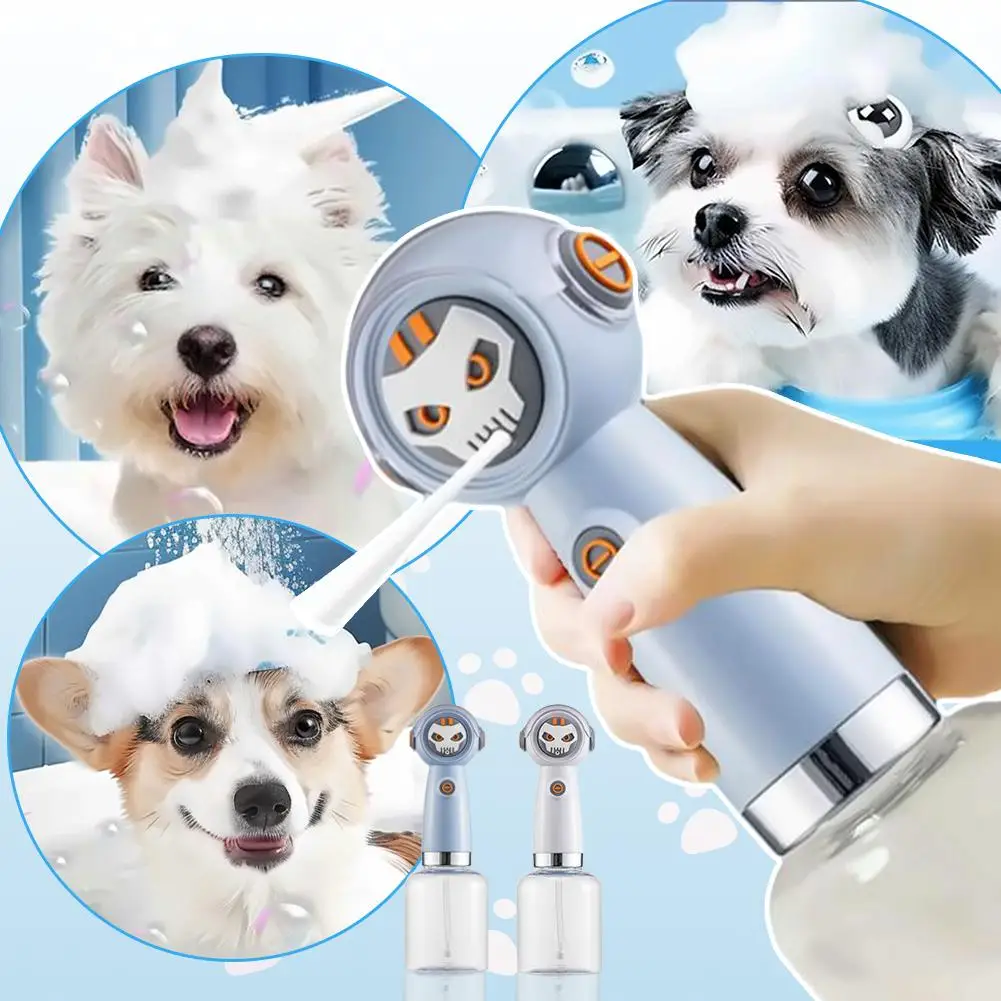 Electric Pet Dog Bath Shower Gel Foaming Machine IPX6 Soap Waterproof Dispenser Rechargeable Pet Supplies Bathing M3X1