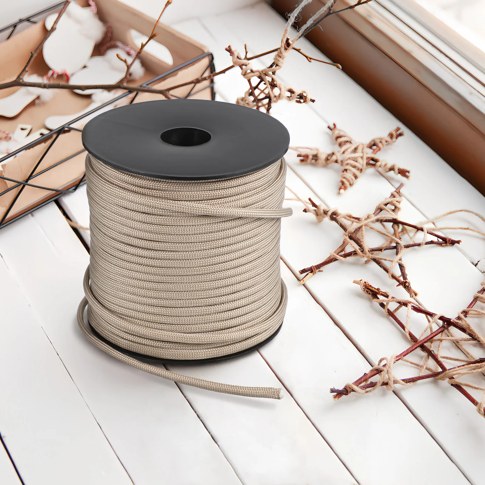 1 بكرة التخييم حبل 50 متر 9 ستراند النايلون الثقيلة قماش القنب حبل لخيمة في الهواء الطلق بقاء والعتاد المظلة الحبل نقل سحب #6