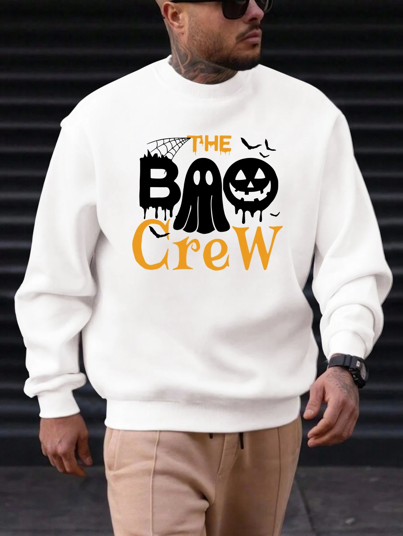 

2025 New Men's Cotton Sweatshirt THE BOO CREW Pattern Printing Round Neck Fashion Casual High Quality Daily Top Clothing