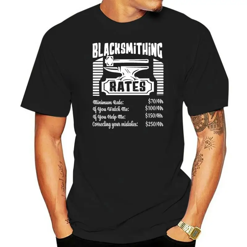 blacksmithing rates t shirt designer tee shirt  cool Loose Authentic Spring shirt