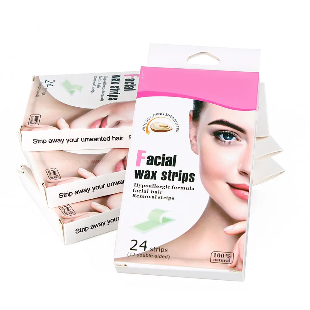 

24Pcs Facial Hair Wax Paper Disposable Lip Waxing Strips for Women Quick Effective Hair Removal Facial Wax Strips for Sensitive